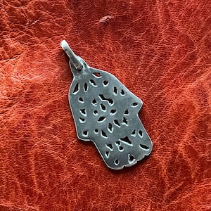 Solid SILVER Moroccan Hamsa - Berber, Ethnic, Tribal, Arabic, Islamic, African Jewelry PENDANT- Protection Amulet, Talisman - Tunisian Hand