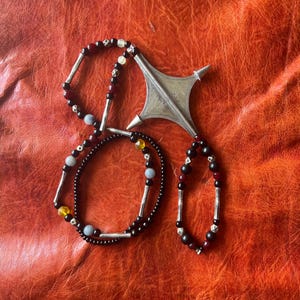 Solid Silver Vintage Tuareg Necklace- Berber, Ethnic, Tribal, African, Sahara Nomad Jewelry- Authentic, Genuine Piece- Wedding, Cross, Beads