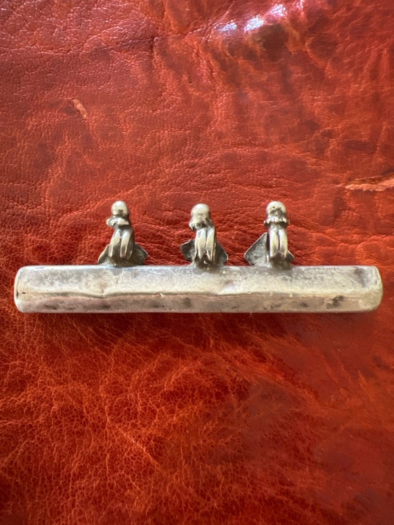 BIG Old Solid SILVER Indian PENDANT- Antique Cent… - image 5