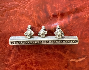 BIG Old Solid SILVER Indian PENDANT- Antique Central Asian, Ethnic, Tribal, Design, Long Amulet, Talisman, India - Amazing Wear & Patina!