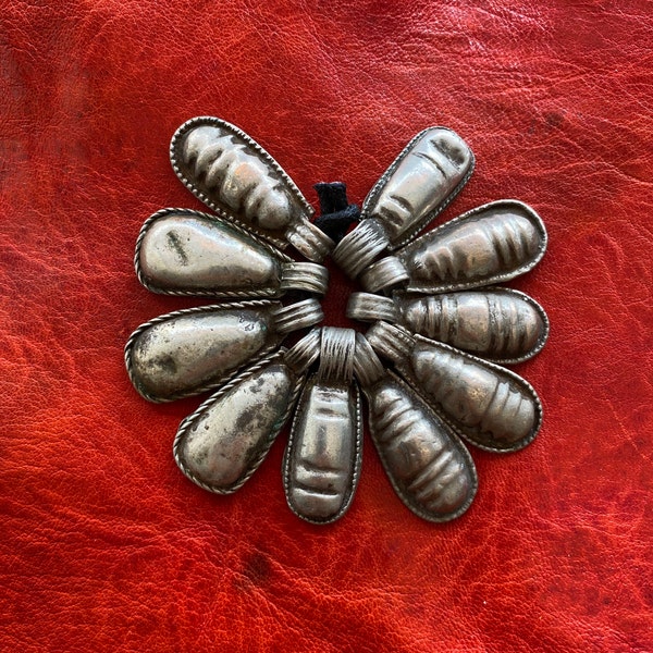 10 Antique Solid Silver Pendants - Ethiopian, Coptic Christian - Ethnic, Tribal - Amulet Talisman - African Jewelry - Telsum, Fluted Drops