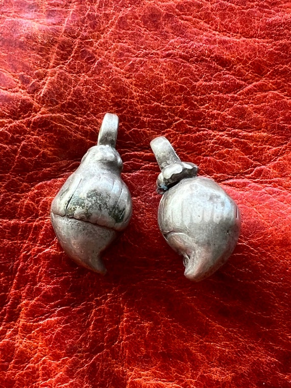 Old Solid SILVER Indian Mango PENDANTS - Central … - image 4