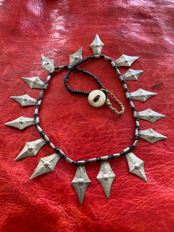 Solid Silver Vintage Tuareg Necklace - Berber, Et… - image 2