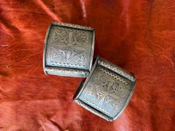 Old Solid Silver Anklets - Aures, Algerian, Berbe… - image 1