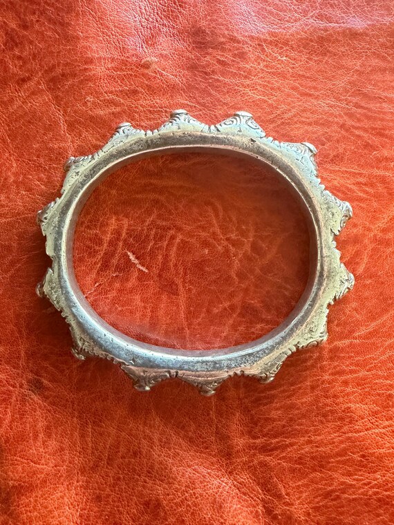 Vintage Solid Silver LARGE Bracelet - Timorese In… - image 6