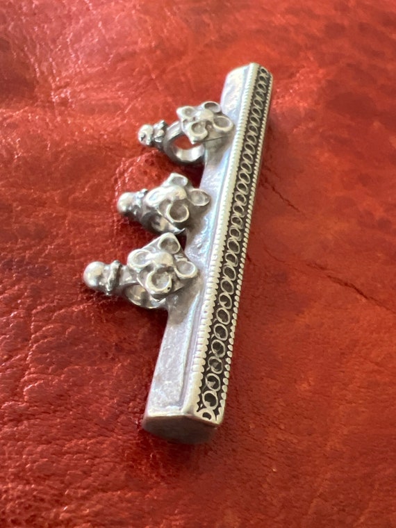 BIG Old Solid SILVER Indian PENDANT- Antique Cent… - image 4