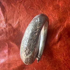 Antique Solid Silver Yemeni Bracelet - Snake Bypass, Yemen, Ethnic, Tribal, Middle Eastern, Arabic, Islamic - High Grade Silver - 71 grams