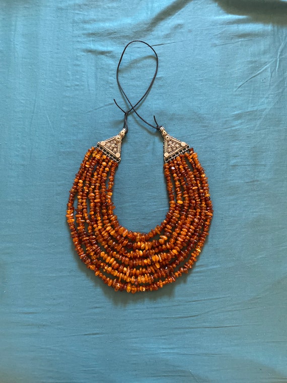 Collier En Perles D'ambre Avec Fermoir Argent - Superbe, Occasion, Pierre Orange