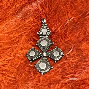 LARGE Antique Cross - Ethiopian, Coptic Christian - Ethnic, Tribal - Amulet Talisman - African Jewelry - Solid Silver - Detailed, 3D, Hinged