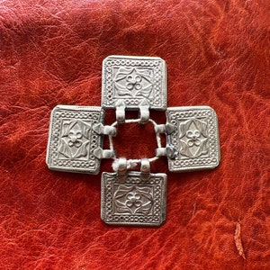 4 Old Solid SILVER Indian PENDANTS- Antique Central Asian, Ethnic, Tribal, Design Amulet, Talisman, India - Amazing Wear & Patina!