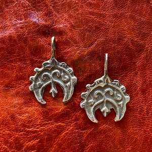 2 SILVER Moroccan European Charm Replica Ethnic Tribal PENDANTS- Bulgarian Ottoman Moons