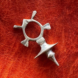 SILVER Moroccan Tuareg Berber Charm Replica Ethnic Tribal PENDANT- Small Sahara Desert Cross