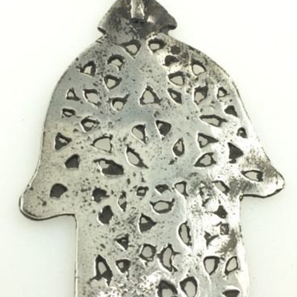 Solide SILVER Marocain Hamsa - Berbère, Ethnique, Tribal, Arabe, Islamique, Bijoux africains PENDANT- Protection Amulette, Talisman - Main tunisienne