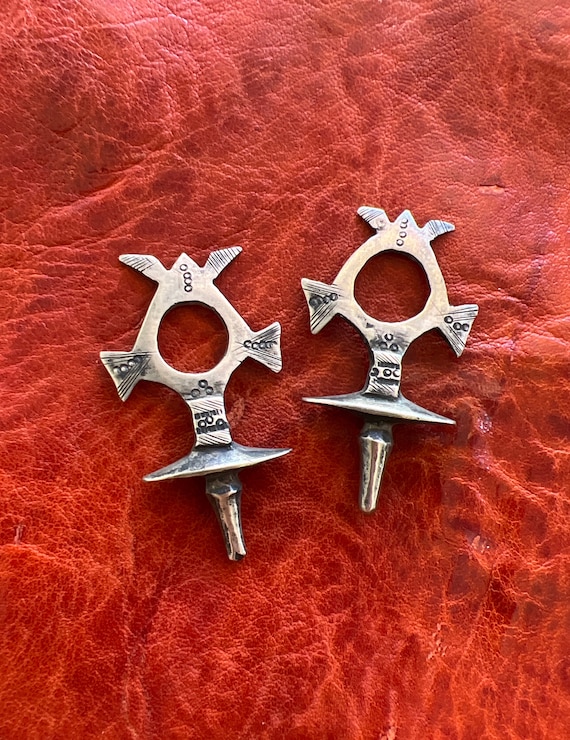 2 Old Solid Silver Tuareg Crosses - Zinder Style-… - image 1