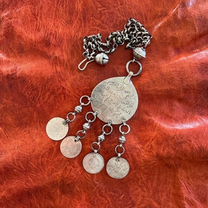 Antique Palestinian Necklace - Islamic Amulet Bedouin, Middle Eastern, Arab, Ethnic, Tribal - Ottoman Coins- 200 Years Old, Muslim Talisman