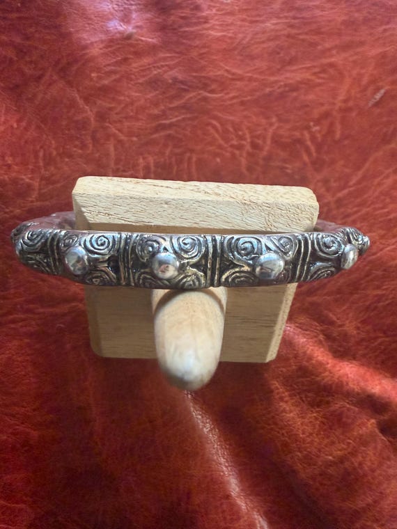 Vintage Solid Silver LARGE Bracelet - Timorese In… - image 1