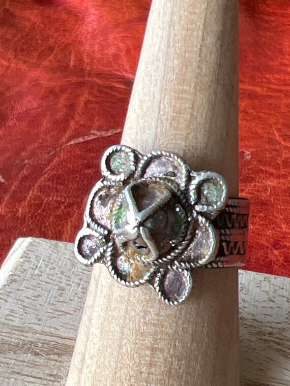 Solid SILVER Berber RING- Antique Moroccan, Ethni… - image 2