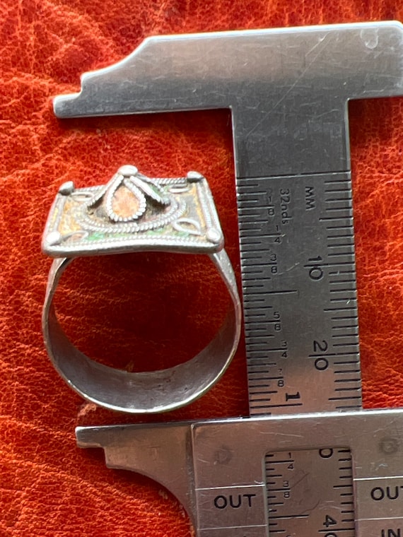 Solid SILVER Berber RING - Antique Moroccan, Ethn… - image 5