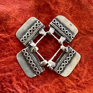 4 Old Solid SILVER Indian PENDANTS- Antique Central Asian, Ethnic, Tribal, Design Amulet, Talisman, India - Amazing Texture, Wear & Patina!