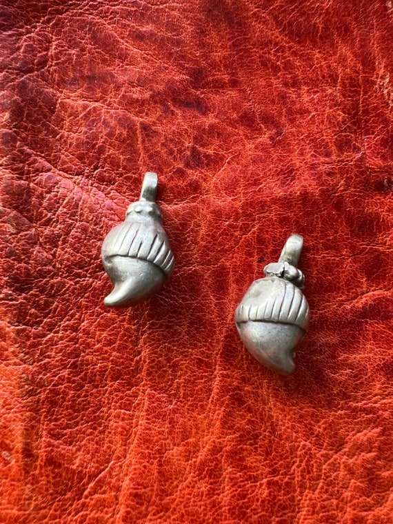 Old Solid SILVER Indian Mango PENDANTS - Central … - image 2