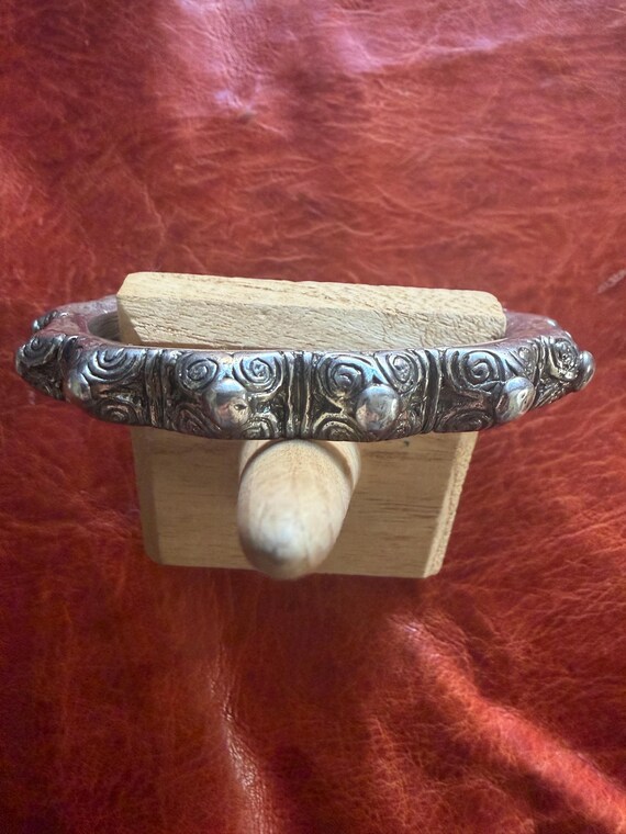 Vintage Solid Silver LARGE Bracelet - Timorese In… - image 5