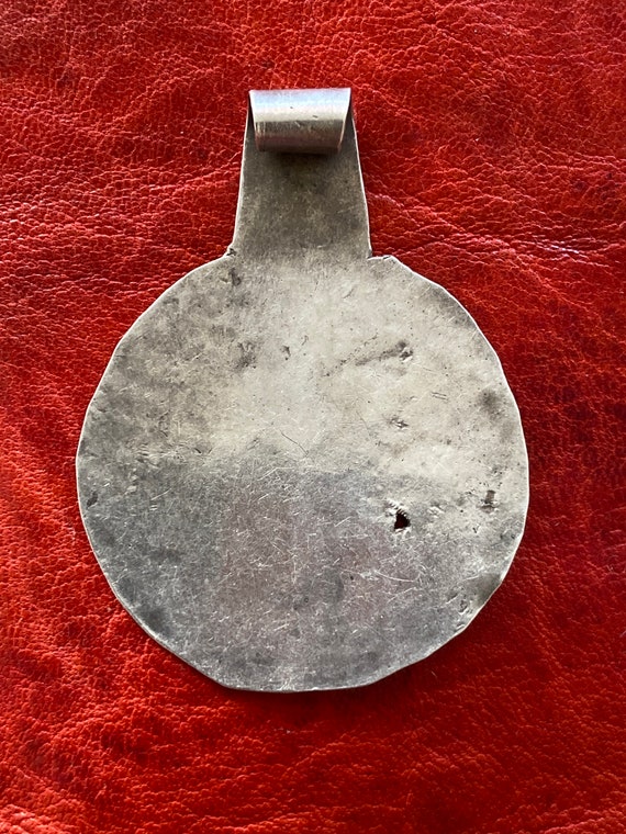 Old Solid SILVER Moroccan PENDANT - Berber Niello… - image 4