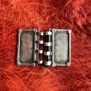 2 Old Solid SILVER Indian PENDANTS- Antique Central Asian, Ethnic, Tribal, Design Amulet, Talisman, India - Amazing Texture, Wear & Patina!
