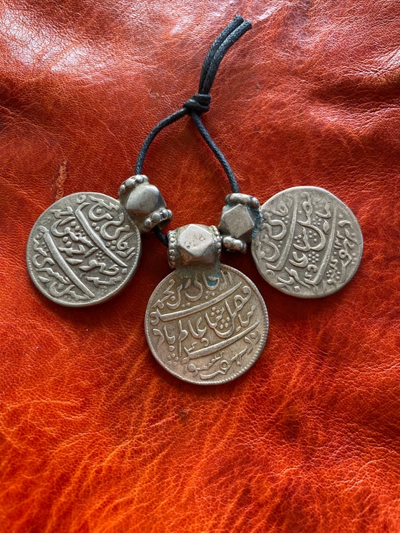 3 Old Solid SILVER Indian PENDANTS - Central Asian