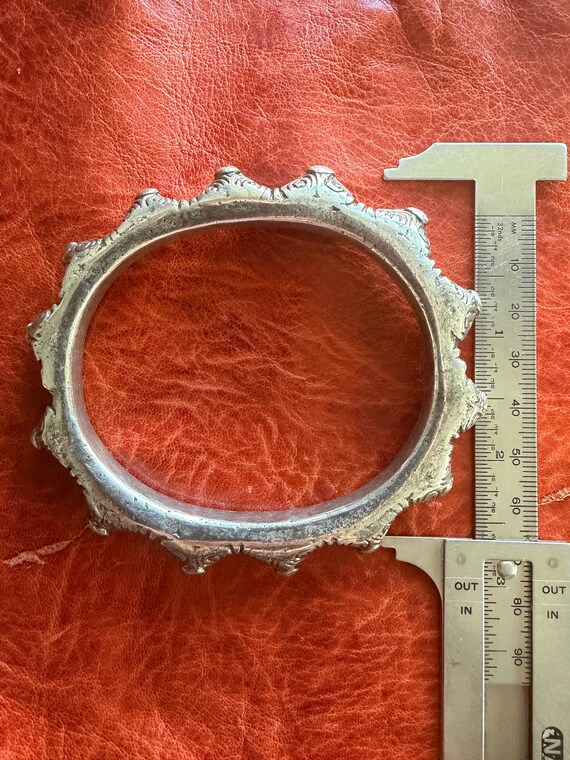 Vintage Solid Silver LARGE Bracelet - Timorese In… - image 3