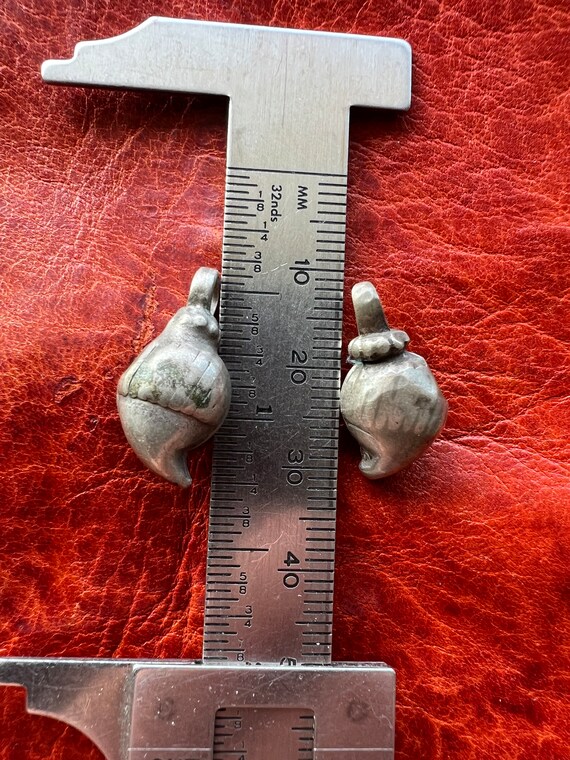 Old Solid SILVER Indian Mango PENDANTS - Central … - image 3