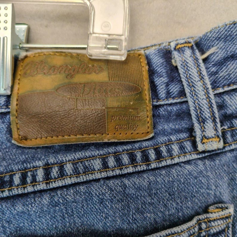 Vtg 80s-90s Wrangler Blues Jeans Men's 32x31 100% Cotton Brass Boot Zipper USA immagine 3