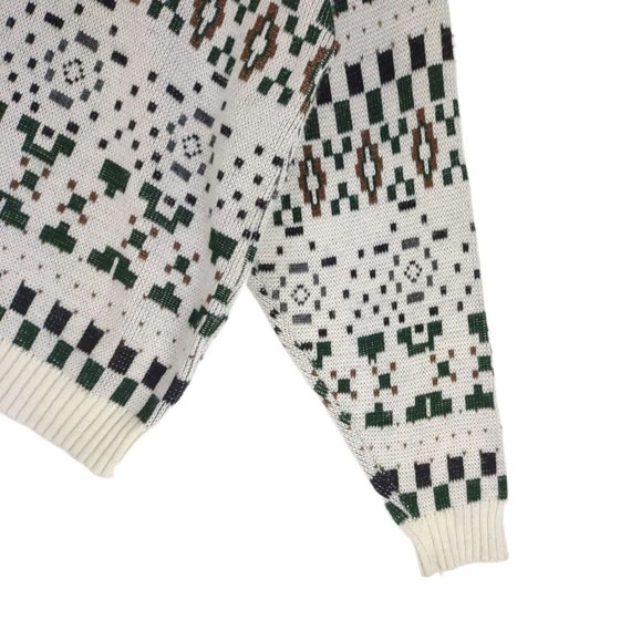 Vintage Sweater Graphix Men's L Sweater White Geo… - image 5