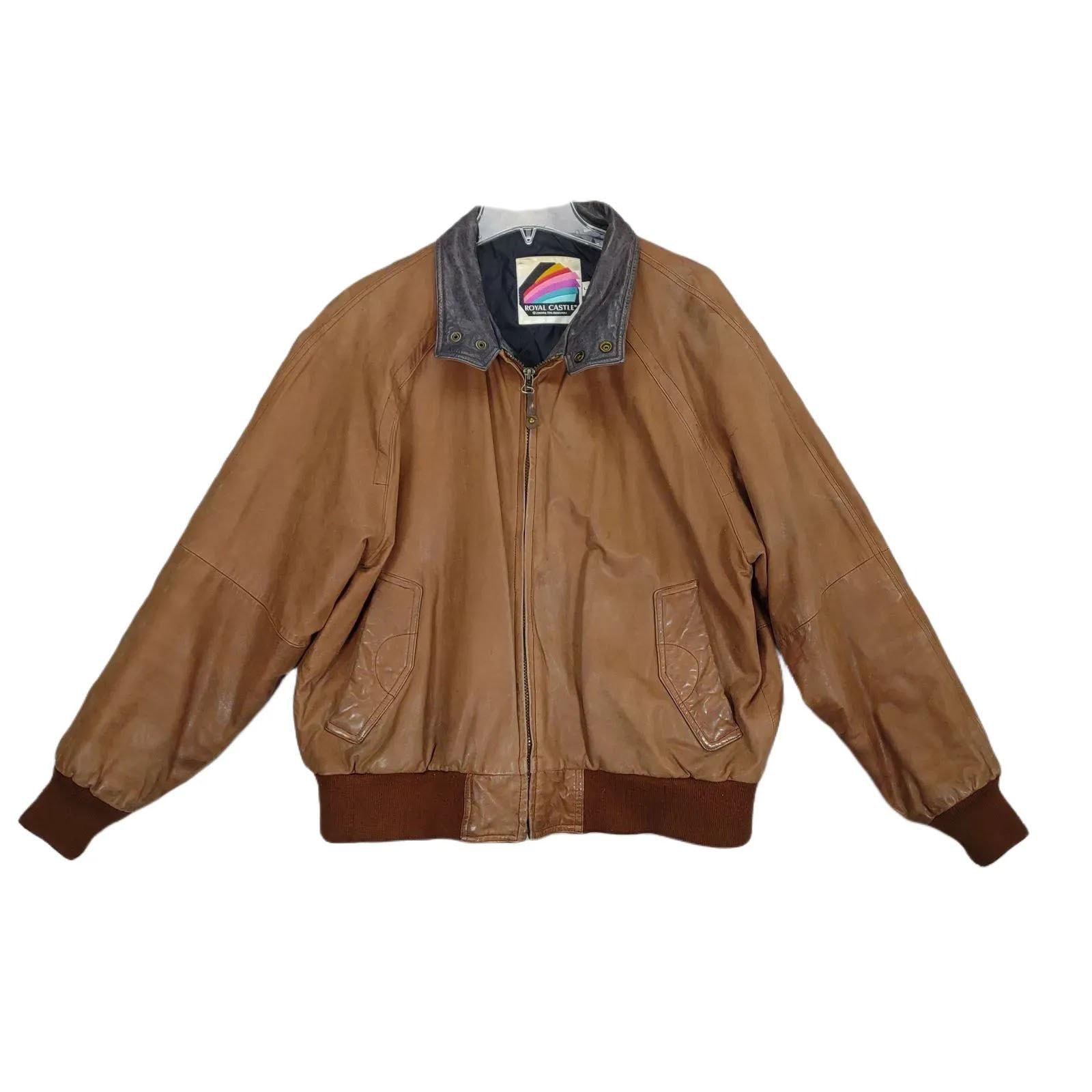 90s LONDON FOG ブラウン ジャケット L Vintage 90s Royal Castle London Fog Men's L Brown Leather