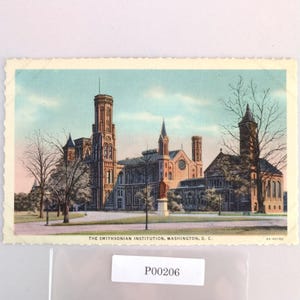 Vintage Washington DC Linen Postcard The Smithsonian Institution Building 1940s