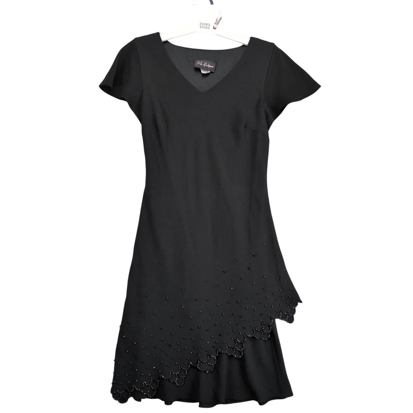 slim fit dress slacks Beautiful Vintage Short Sleeve Dress by S.L. Fashions  RetroGetgo