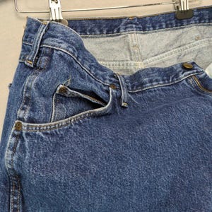 Vtg 90s-Y2K Wrangler Jeans Men's 40x30 Regular Fit Straight Leg Dark Stonewash image 10