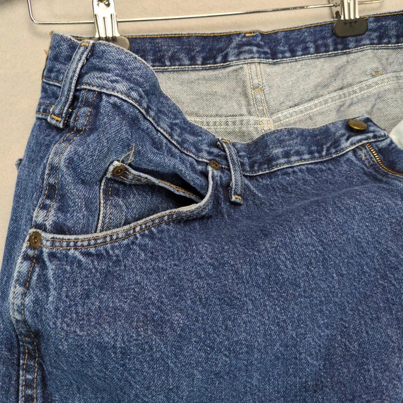 Vtg 90s-Y2K Wrangler Jeans Men's 40x30 Regular Fit Straight Leg Dark Stonewash image 10