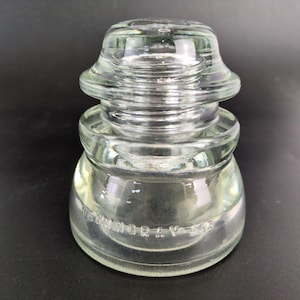 Hemingray No 45 Insulator Clear Glass CD155 Made in USA 25-50 Paperweight