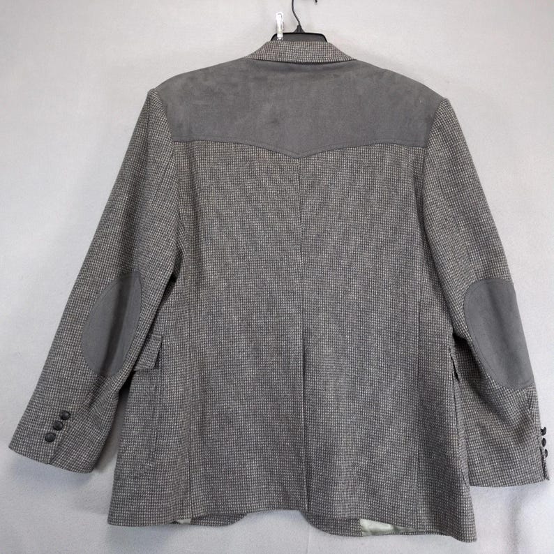 Vintage Pendleton Wool Tweed Blazer 44 Elbow Patch Suede Academia Sport Coat 90s image 3