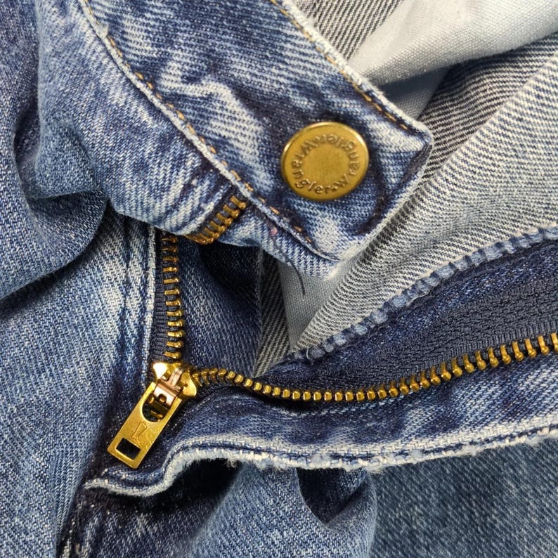 Vtg 80s-90s Wrangler Blues Jeans Men's 32x31 100% Cotton Brass Boot Zipper USA immagine 9