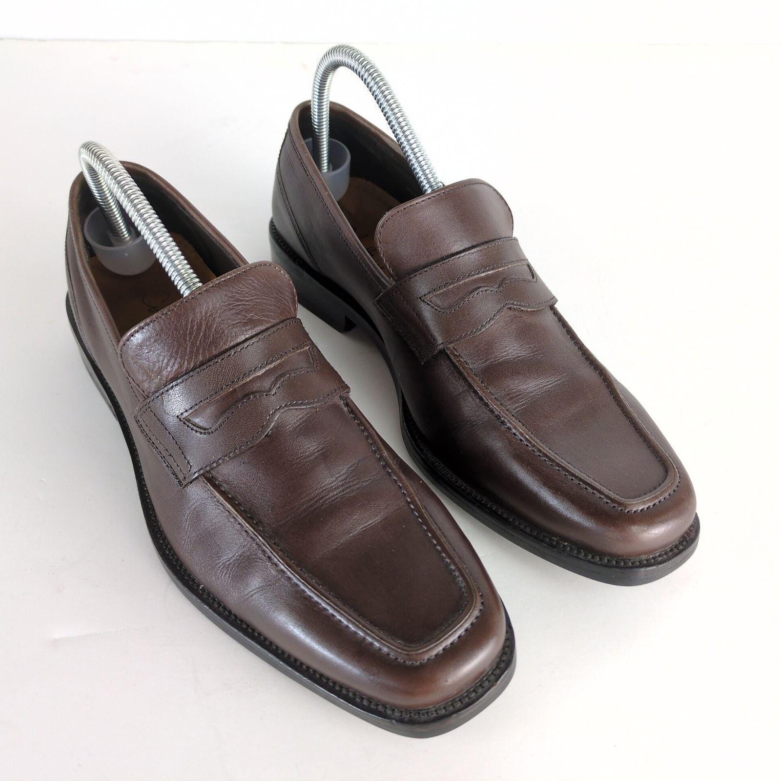 Cole Haan Men\'s 8 Brown Leather Classic Penny‎ Loafers Square Apron Toe Beefroll Men main image 4