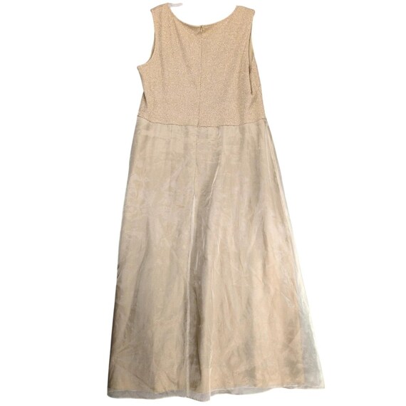gold dress size 24 Vintage 90s Patra Organza Maxi Plus Metallic Glitter Formal Markdown