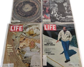 Set of 4 1969 Life Magazines: Mae West, Nixon, Eisenhower Funeral