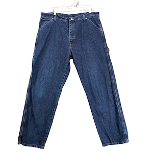 Vtg 90s Wrangler Hero Carpenter Jeans Men's 38x30 Dark Wash Relaxed Fit Workwear image 1