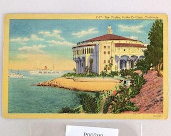 The Casino Santa Catalina California 1940s Linen Postcard 1951 CA PC Ships