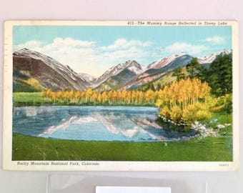 Rocky Mountain National Park Colorado 1940s Linen Postcard Vintage CO PC