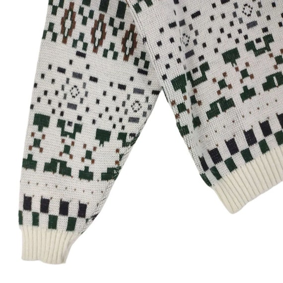 Vintage Sweater Graphix Men's L Sweater White Geo… - image 6