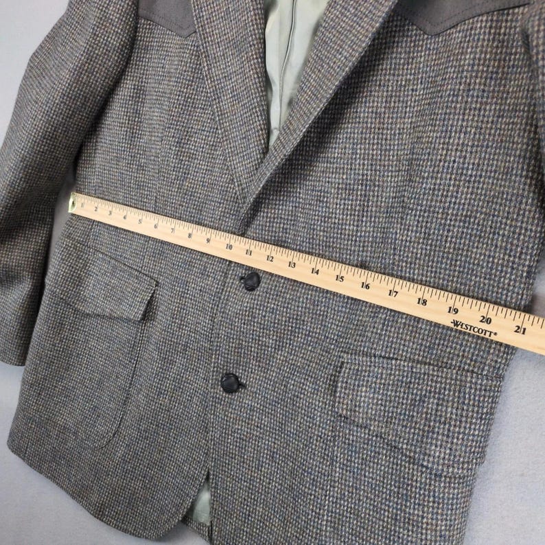 Vintage Pendleton Wool Tweed Blazer 44 Elbow Patch Suede Academia Sport Coat 90s image 8