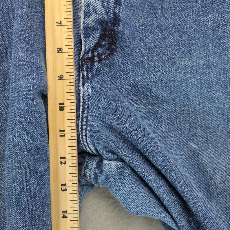 Vtg 80s-90s Wrangler Blues Jeans Men's 32x31 100% Cotton Brass Boot Zipper USA immagine 6