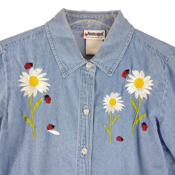 Vintage 90s Y2K National Women's Embroidered Dais… - image 2